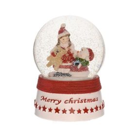Rázógömb "Merry Christmas" felirattal 14,5 cm