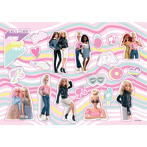 Barbie vázlatfüzet sablonnal matricával