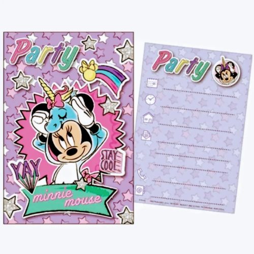 Disney Minnie Party Meghívó.  Egy csomagban 5 db meghívó.